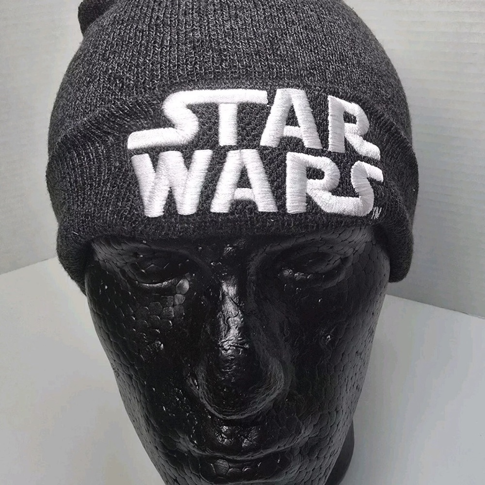 Star Wars Mens Beanie Stocking Cap  Charcoal Gray